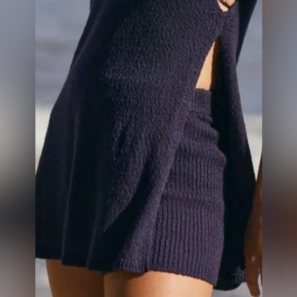 New*Free People Beach ‘Miranda’ Sleeveless Sweater/Short Set~SMALL ~in black - Picture 2 of 14